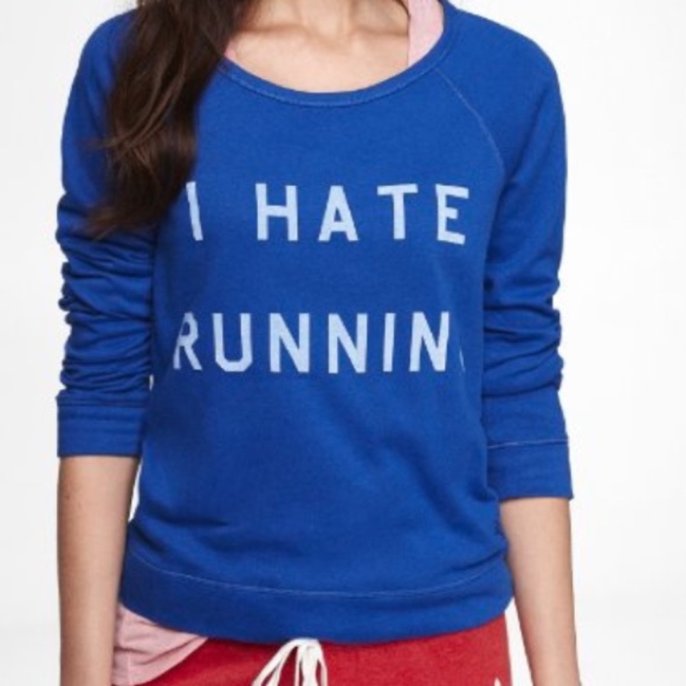 Express Blue Sweatshirt with White Text